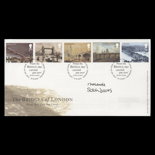 Great Britain 2002 Bridges first day cover signed by designers
