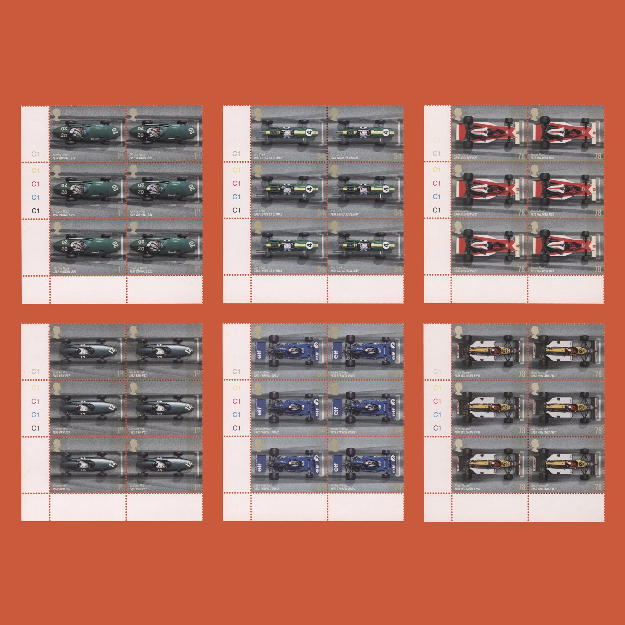 Great Britain 2007 (MNH) Grand Prix Racing Cars cylinder blocks ...