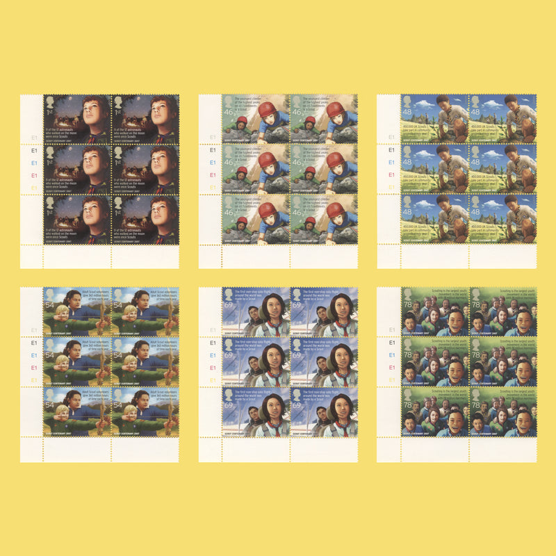 Great Britain 2007 (MNH) Scouting Centenary cylinder blocks