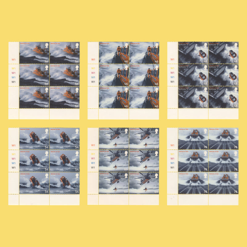 Great Britain 2008 (MNH) Rescue at Sea cylinder blocks