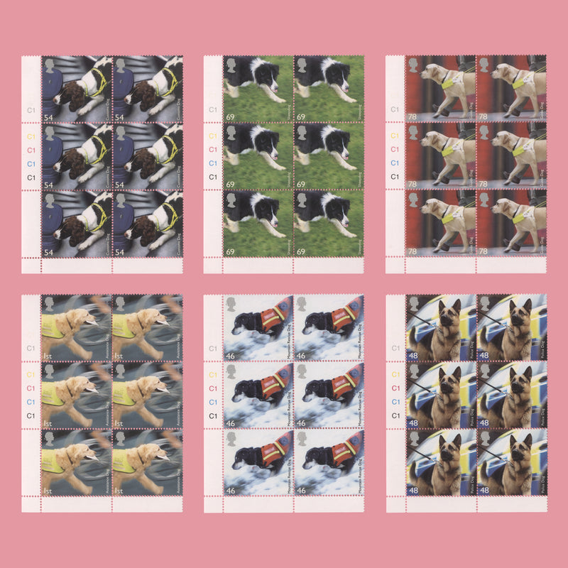 Great Britain 2008 (MNH) Working Dogs cylinder blocks