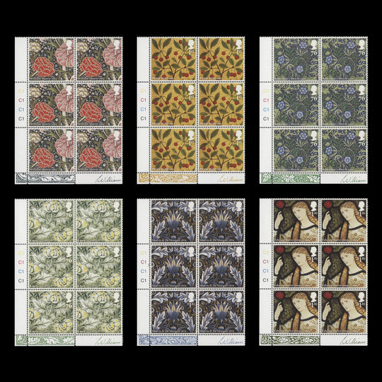 Great Britain 2011 (MNH) Morris & Co Anniversary cylinder blocks
