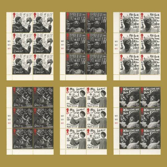 Great Britain 2011 (MNH) Royal Shakespeare Company Anniversary cylinder blocks