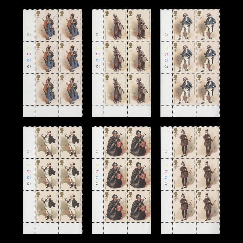 Great Britain 2012 (MNH) Charles Dickens Birth Bicentenary cylinder blocks