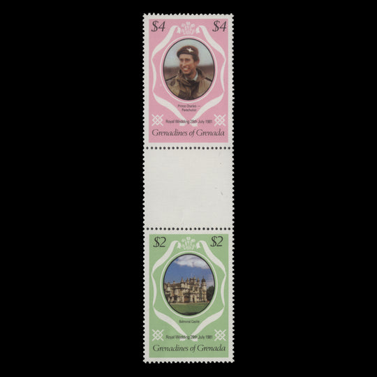 Grenadines of Grenada 1981 (MNH) Royal Wedding gutter pair