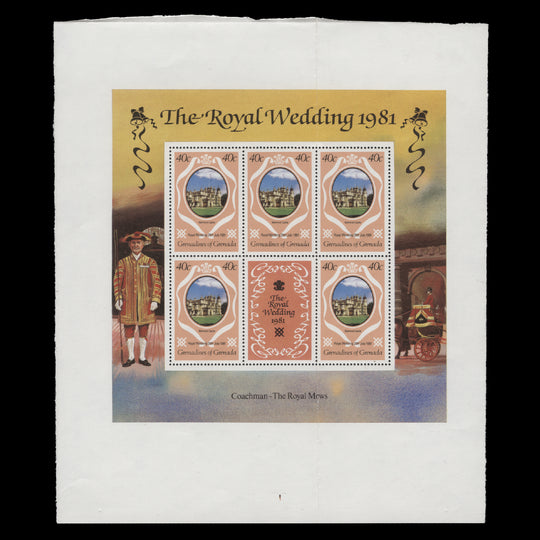 Grenadines of Grenada 1981 (Variety) 40c Royal Wedding uncut sheetlet