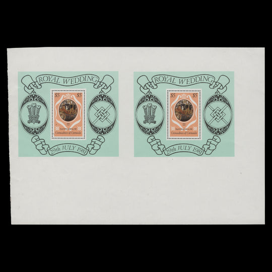 Grenadines of Grenada 1981 (Variety) Royal Wedding uncut miniature sheet pair