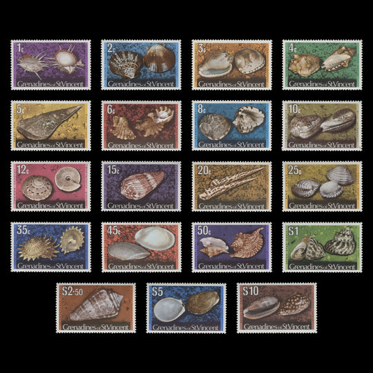 Grenadines of St Vincent 1974-76 (MNH) Shells & Molluscs definitives