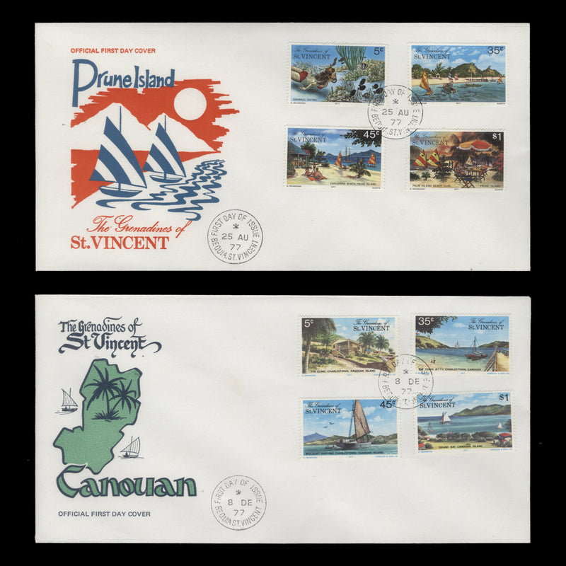 Grenadines of St Vincent 1974-77 Island Views first day covers