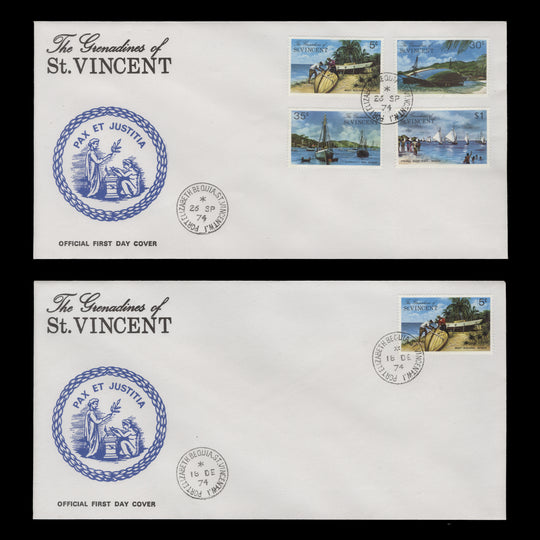 Grenadines of St Vincent 1974-77 Island Views first day covers