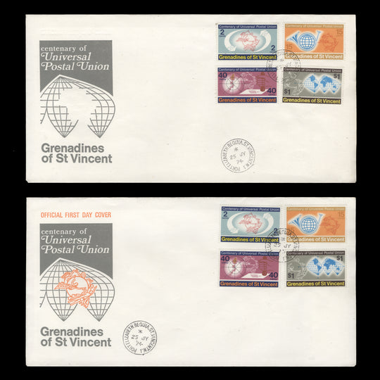 Grenadines of St Vincent 1974 UPU Centenary first day cover missing orange from cachet