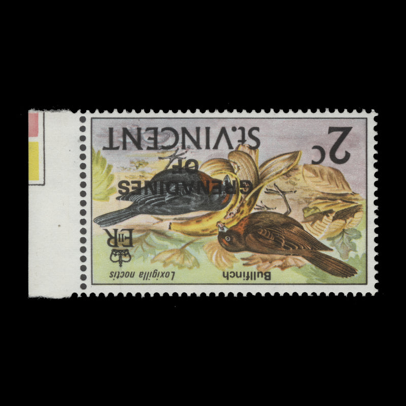 Grenadines of St Vincent 1974 (Variety) 2c Bullfinches with inverted watermark