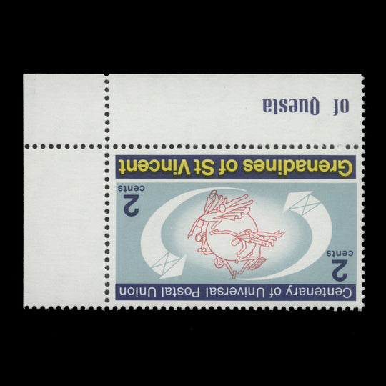 Grenadines of St Vincent 1974 (Variety) 2c UPU Centenary with inverted watermark