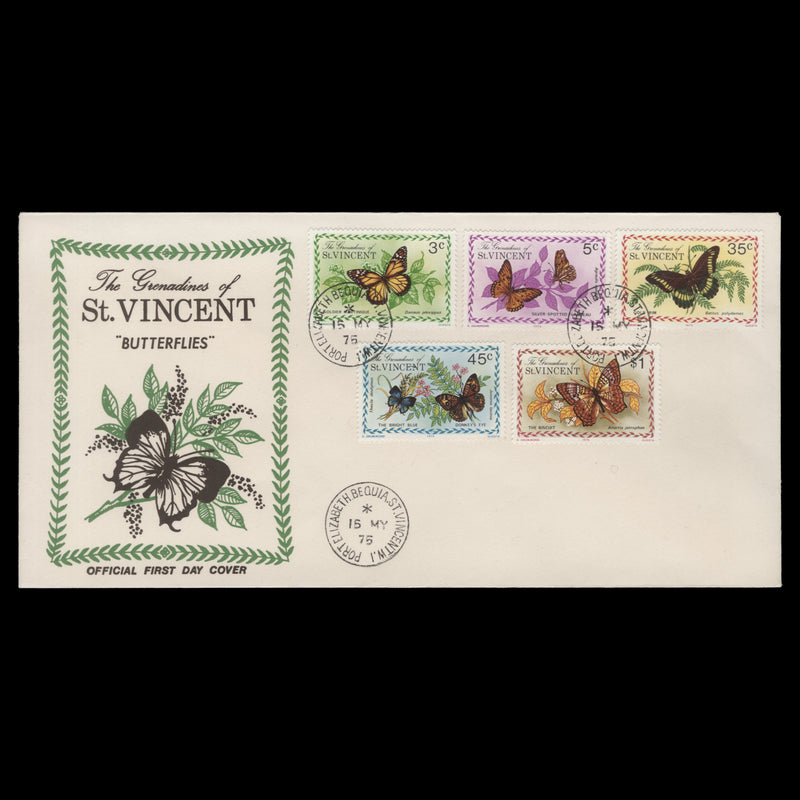 Grenadines of St Vincent 1975 Butterflies first day cover, PORT ELIZABETH