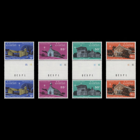 Grenadines of St Vincent 1975 (MNH) Christmas gutter pairs