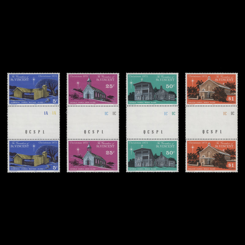 Grenadines of St Vincent 1975 (MNH) Christmas gutter pairs