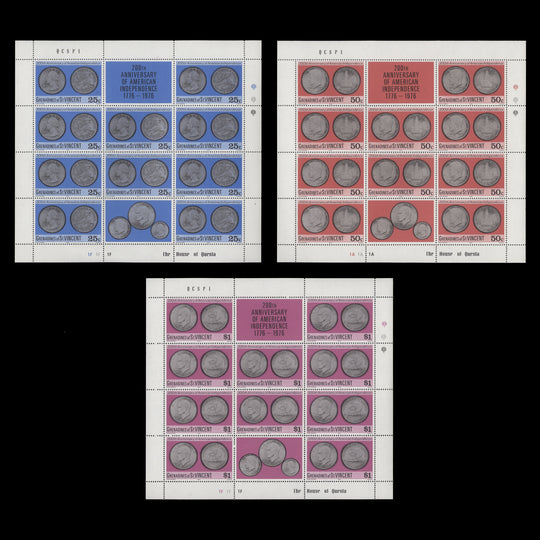Grenadines of St Vincent 1976 (MNH) American Revolution Bicentenary sheetlets