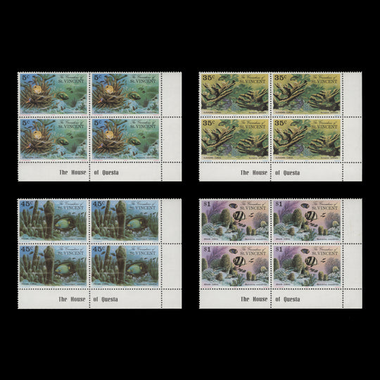 Grenadines of St Vincent 1976 (MNH) Corals imprint blocks