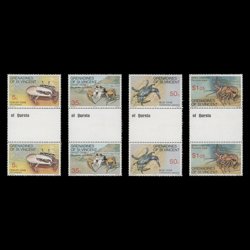 Grenadines of St Vincent 1977 (MNH) Crustaceans gutter pairs