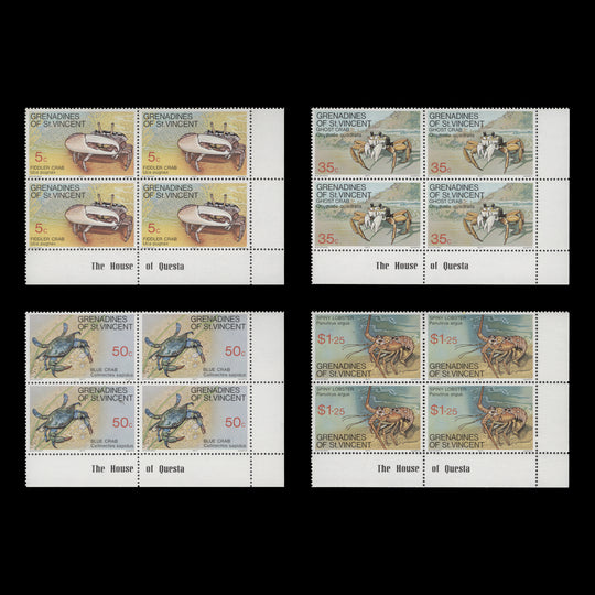 Grenadines of St Vincent 1977 (MNH) Crustaceans imprint blocks