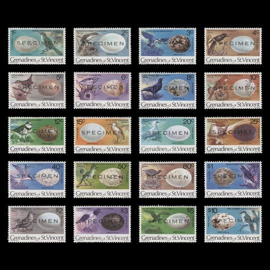 Grenadines of St Vincent 1978 (MNH) Birds & Eggs definitives SPECIMEN singles