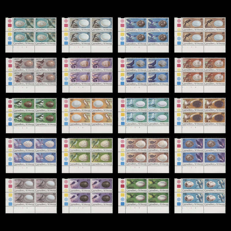 Grenadines of St Vincent 1978 (MNH) Birds & Eggs definitives plate blocks