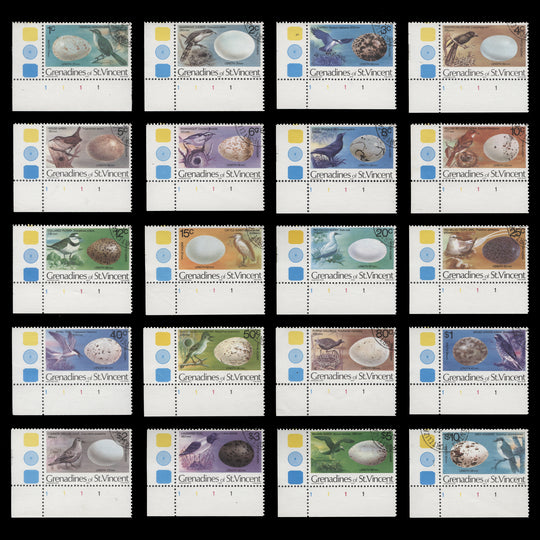 Grenadines of St Vincent 1978 (Used) Birds & Eggs definitives plate singles