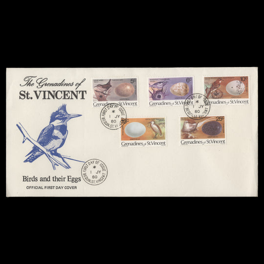 Grenadines of St Vincent 1980 Birds & Eggs first day cover, '1980' imprint