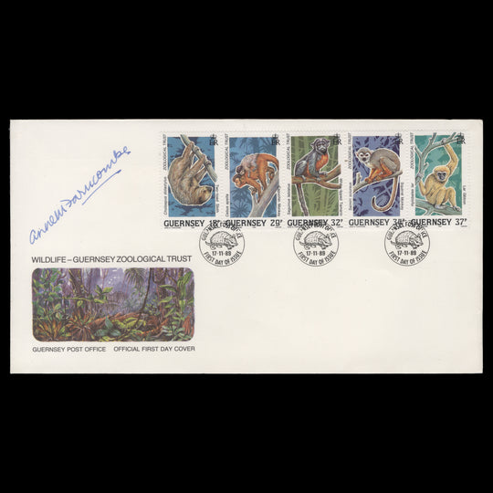 Guernsey 1989 Zoological Trust Anniversary first day cover signed by designer