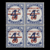 Guyana 1981 (Variety) 60c/4c Postage Due block with 'ESSEOUIBO' overprint