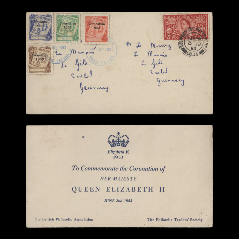 Herm 1953 Coronation double-dated first day insert