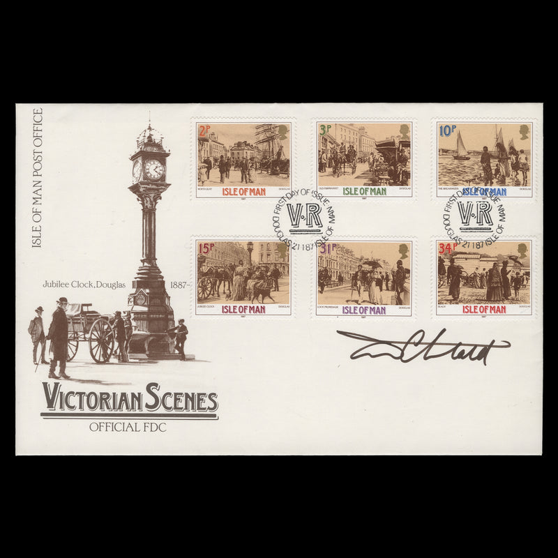 Isle of Man 1987 Victorian Scenes first day cover signed by designer