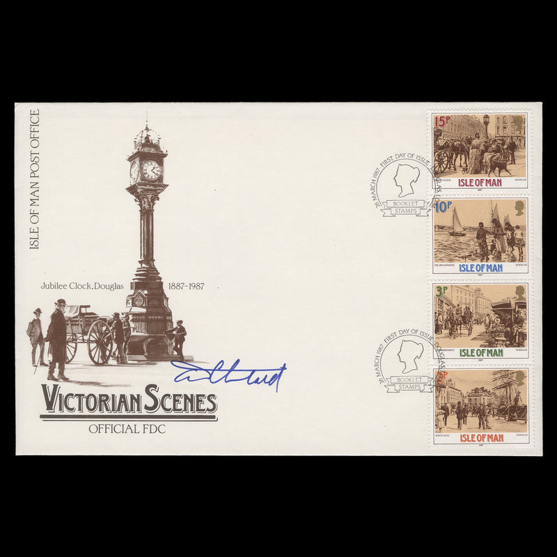 Isle of Man 1987 Victorian Scenes booklet stamps first day cover signed by designer