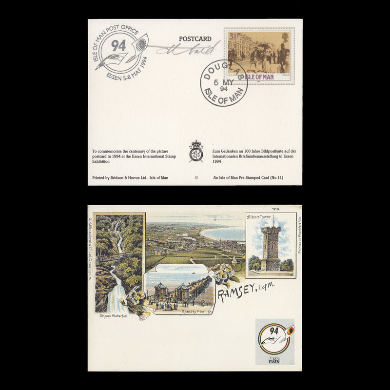 Isle of Man 1994 Victorian Scenes postcards signed by designer