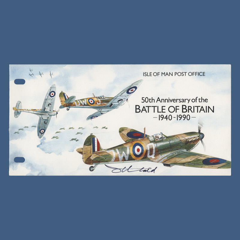 Isle of Man 1990 Battle of Britain Anniversary presentation pack signed by designer