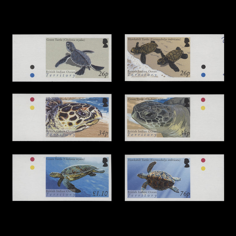 BIOT 2005 Turtles imperf proof singles