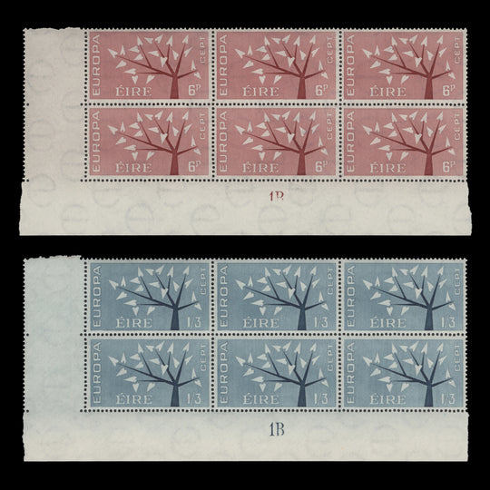 Ireland 1962 (MNH) Europa plate 1B blocks