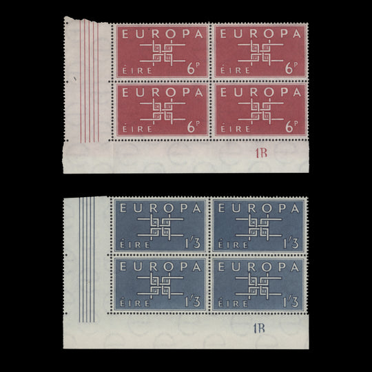 Ireland 1963 (MNH) Europa plate 1B blocks