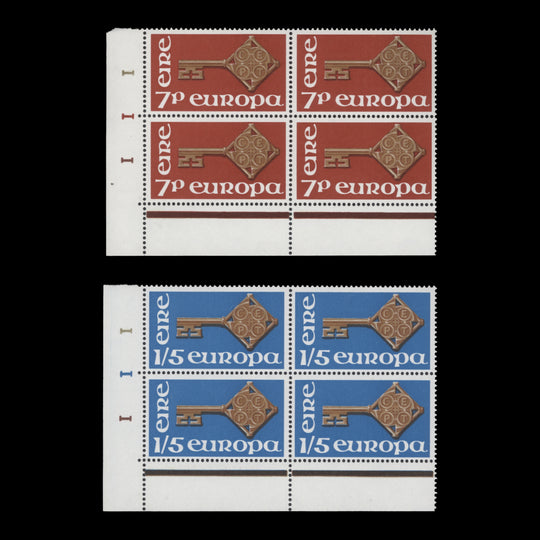Ireland 1968 (MNH) Europa cylinder blocks