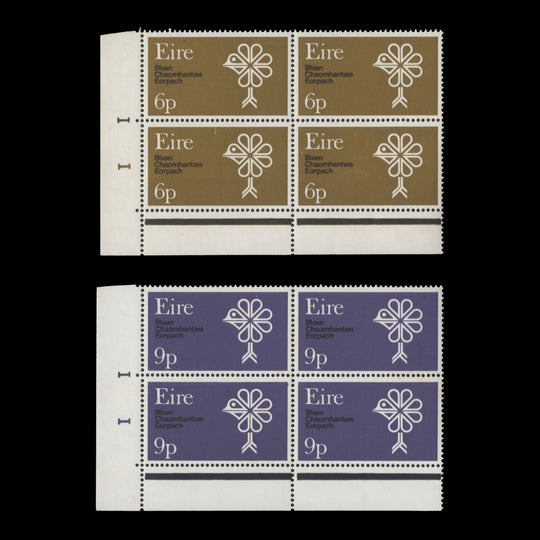 Ireland 1970 (MNH) Conservation Year cylinder blocks