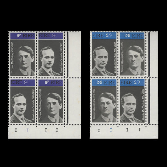 Ireland 1970 (MNH) Irish Patriots Death Anniversaries cylinder blocks