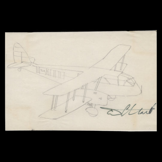 Isle of Man 1984 De Havilland Dragon sketch by Tony Theobald