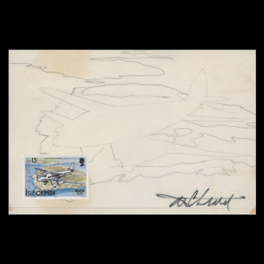 Isle of Man 1984 De Havilland Express sketch by Tony Theobald