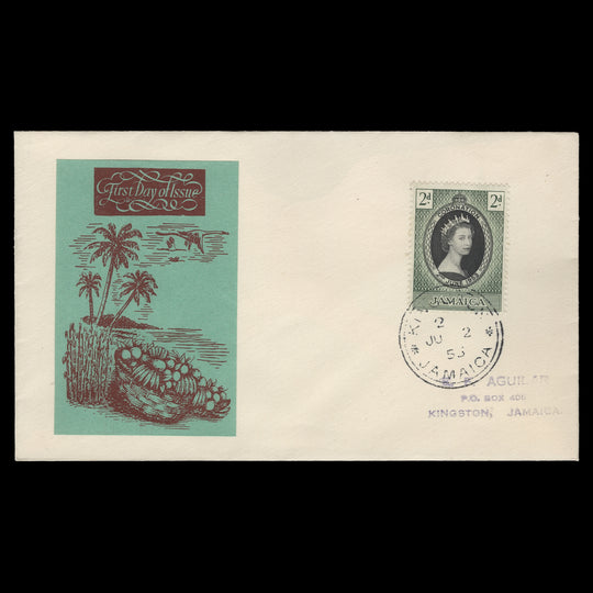 Jamaica 1953 (FDC) 2d Coronation, KINGSTON