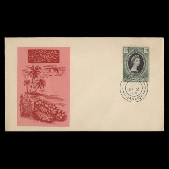 Jamaica 1953 (FDC) 2d Coronation, KINGSTON