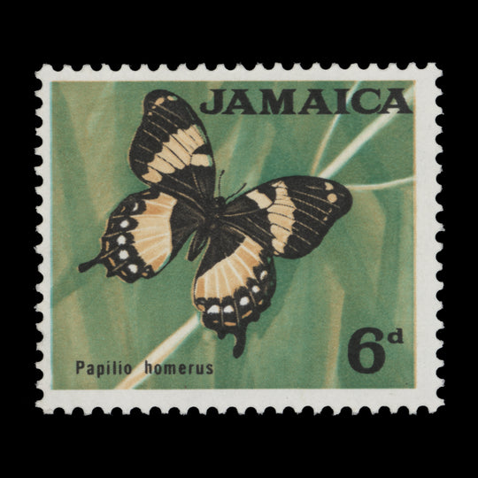 Jamaica 1964 (Variety) 6d Papilio Homerus missing blue