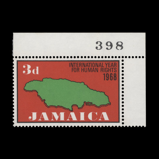 Jamaica 1968 (Variety) 3d Human Rights Year sheet number single missing gold