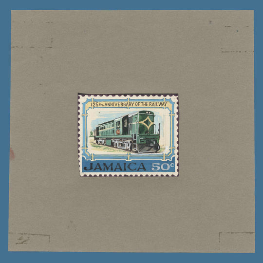 Jamaica 1970 Engine 102/Jamaican Railways Anniversary watercolour essay