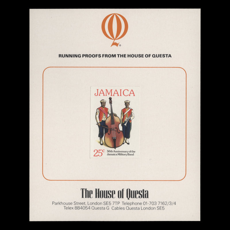 Jamaica 1977 Military Band Anniversary imperf running proof
