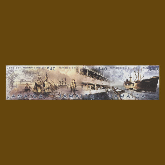 Jamaica 2003 Maritime History imperf composite proof strip